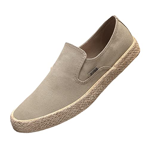 Mens Slip on Canvas Loafers Casual Slip On Walking Shoes Comfy Wide Width Platform Sneakers Lightweight Breathable Espadrilles Loafers4