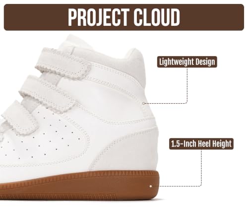 Image of Project Cloud Wedge Sneakers for Women - Memory Foam Insole Womens Sneakers - Lightweight & Hi Top Womens Shoes - Stylish Spring Shoes for Women 2026 (Marant)