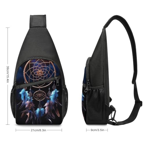 Bolso bandolera pequeño para mujer y hombre con atrapasueños miniatura 2