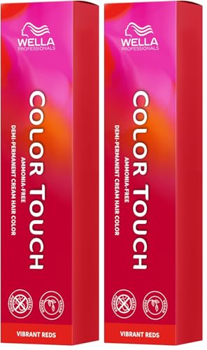 Wella Professionals Color Touch Vibrant Reds – Ammoniakfreie, vegane Intensivtönung mit Metal Purifier – für leuchtende, Rottöne bis zu 28 Haarwäschen - 55/65 Hellbraun Violett-Mahagoni – 60 ml