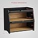 Goozii Large Bread Box for Kitchen Countertop, Black Bread Storage Container for Homemade Bread, Double Layer Farmhouse Breadbox Organizer for Kitchen Counter Cabinet, Pantry, Cupboard (Black)