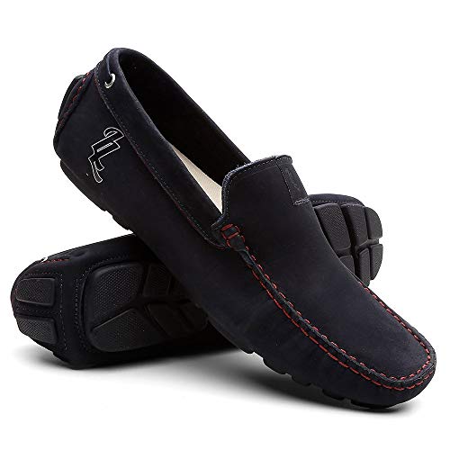 Mocassim Masculino Couro Fosco Casual - Marinho - 37
