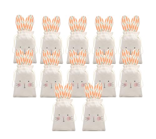 Pochon de Pâques en toile de jute réutilisable pour emballage cadeau bonbons et chocolat