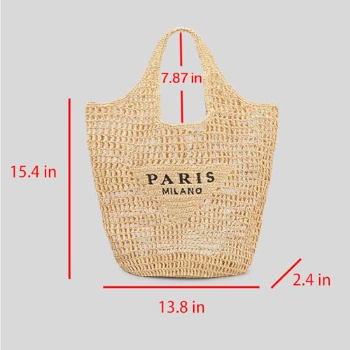 Bolso de playa tejido bufftieo para mujer miniatura 6