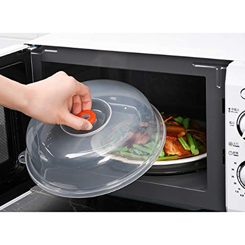 Copertura per forno a microonde, ventilata, pieghevole, media, resistente al calore, anti-olio, copertura idratante per alimenti, con manico integrato, copertura per forno a microonde