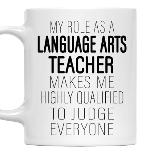 MONIZILUCKY My Role As a Language Arts Teacher Mug 11Oz Gift For Coworkers