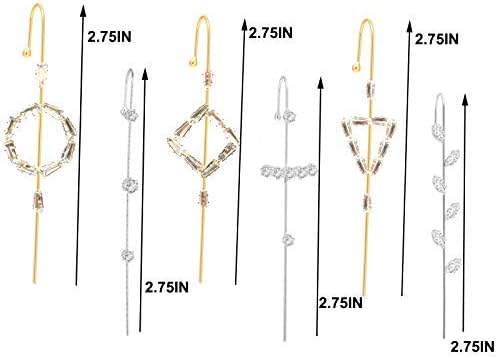 Miniatura 3 de Ear Wrap Crawler Hook Earrings for Women Gold Piercing Ear Climbers Hook Silver Cuff Earring Gifts for Teen Girls Womens Jewelry Clearance Under 5