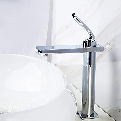 Mitigeur de lavabo en laiton brillant style moderne avec commande eau chaude froide - 3