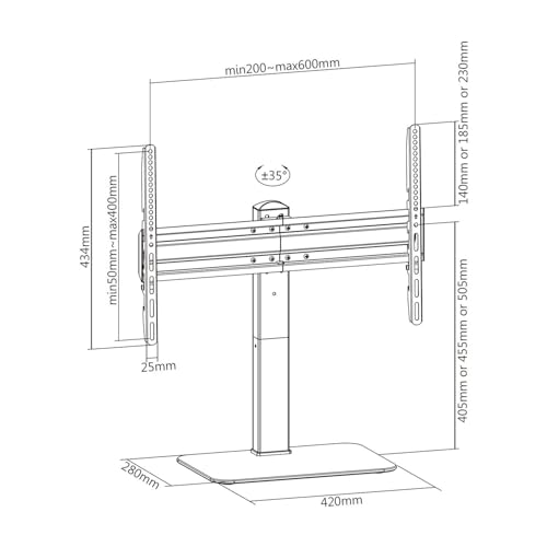 Aisens Soporte De Mesa Eco Giratorio Para Monitor/Tv 40Kg De 37" A 70" Negro - 7