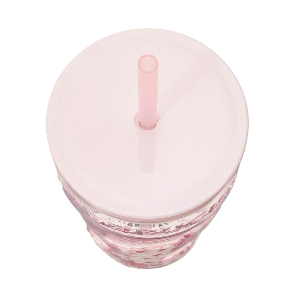 Starbucks SAKURA 2026 Glass Tumbler, Pink, 473ml, with Straw