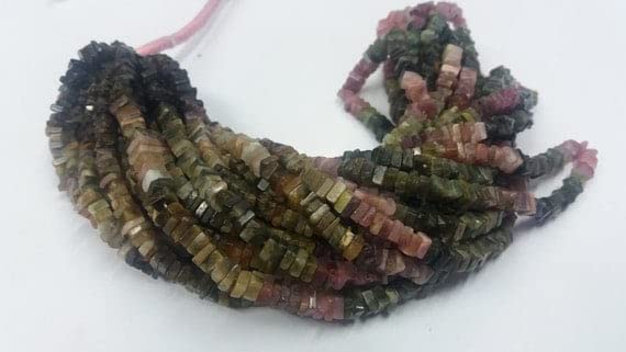 Perles multi tourmaline heishi pour créer vos bijoux d'été personnalisés