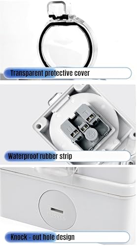 Image of MX IP66 Waterproof Outdoor Socket Box with Isolation Switch | 250V 13A Universal Socket | Dustproof Weatherproof 2 Module Modular Wall Box | for Garden, Patio & Outdoor Use