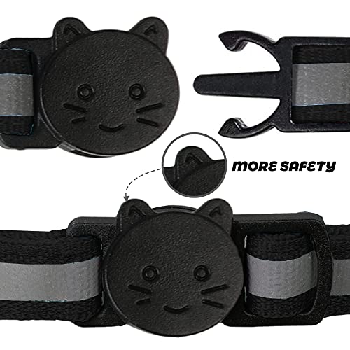 BANMODER 2 Pack Reflective Cat Collar Breakaway with Bell,Personalized Kitten Collars,Adjustable Safety Buckle Collar… - Image 3
