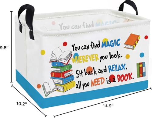 Image of Essme Rectangular Kids Baskets,Book Storage Box,Cute Basket for Kids with Handles for Room Decor, Book Bins,Shelf Basket.(Book)