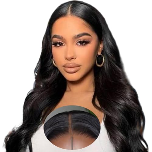 Human Hair Glueless Wig Body Wave Wear And Go Pre Plucked Natural Hairline Wig Pre-cut 4x4 HD Lace Front Wig For Beginners Friendly 180% Density 24inch.