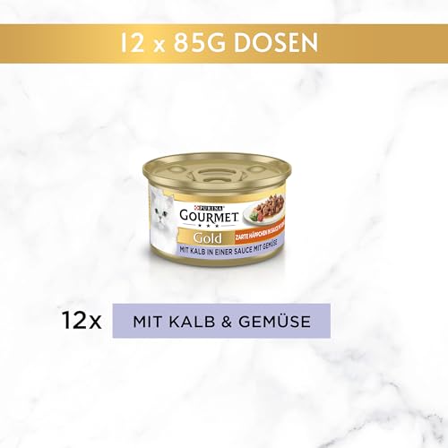 GOURMET Gold Zarte Häppchen in Sauce mit Gemüse, mit Kalb, 12 x 85g – Ansicht 2
