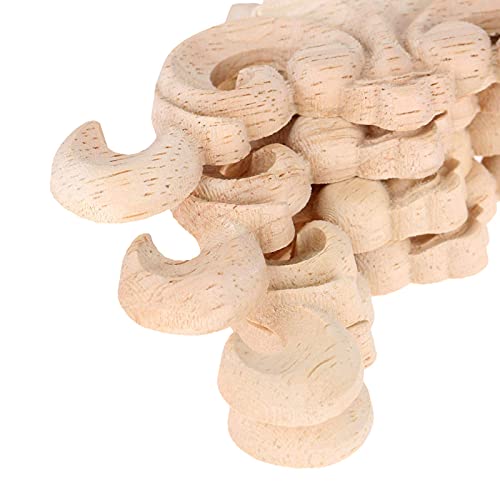 Muxsam Wood Carved Appliques Onlays, 4-Pack Unpainted Small Wooden Carving Decals Corner Plaques For Wall Cabinet Cupboard Mirrors Fireplace Closet Dresser Doors Frame Diy Project, 8X8Cm/3.15"X3.15" #TOP6