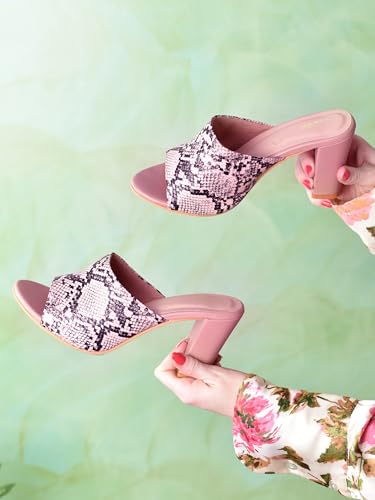 Image of Action Patent Leather Sandals| Pattern| Transparent Block Heel| Ankle Strap Black