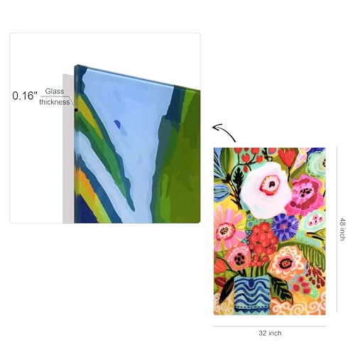 Empire Art Direct Fresh Flowers in Vase II Frameless Free Floating Tempered Glass Panel Graphic Wall Art, 48" x 32" x 0.2", Ready to Hang