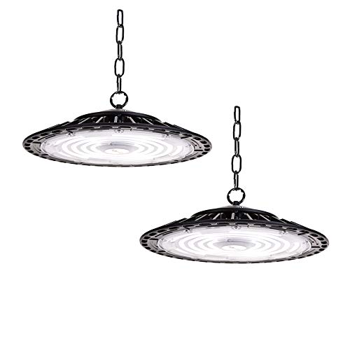 2pack 100W UFO LED High Bay Light, 10000LM 6000K Daylight White Factory Warehouse Industrial Lamp, Ceiling Light LED Commercial Light Workshop Light for Garage Workshop Gym Tunnel Studio