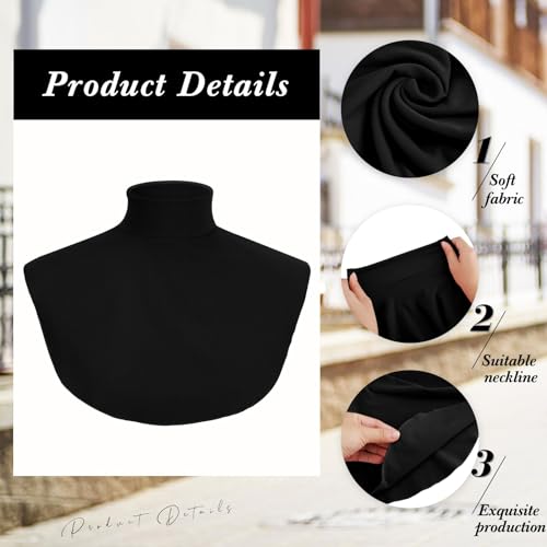 Turtleneck Dickey Extra Large Fake Collar Detachable Dickey Collar Half Mock Turtleneck for Men Women4