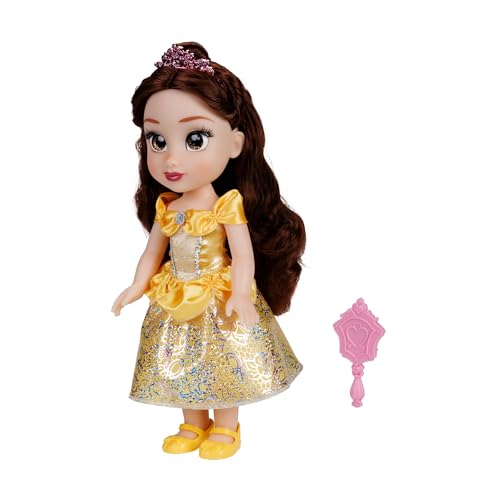 Disney Princesse - Poupée 38cm Belle - Licence Officielle Disney - Collection Mon Amie Princesse - Robe Effets Argentés Et Brosse Incluse - Poupée à Collectionner - Cadeau Enfants Dès 3 Ans