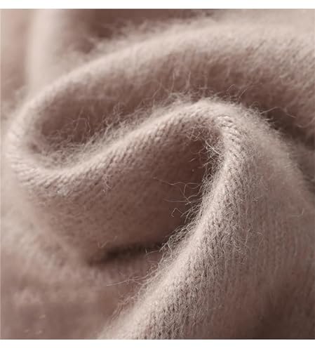 Men's Sweater Polo Neck Mink Cashmere Knitted Sweater Casual Loose Long Sleeve Pullovers 7