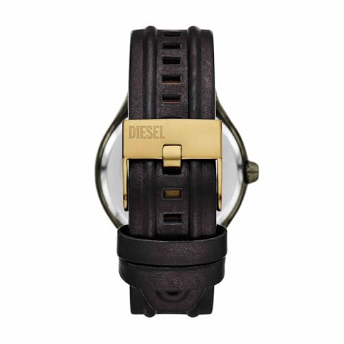 Image of Diesel Streamline Black Quartz Leather Watch DZ2218