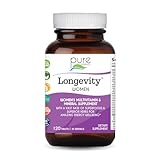 Pure Essence Longevity for Women Over 40 Multivitamin - Vitamins with Superfoods, Whole Foods, Minerals, Antioxidants and Immune Support - 90 Tablets