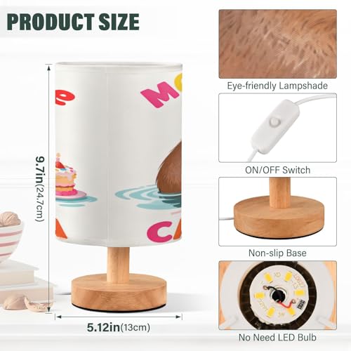 Lámpara de mesa Cartoon Capybaras para dormitorio miniatura 3