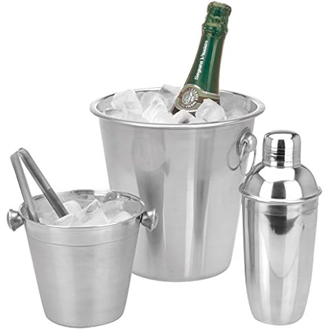 Cocktail Set with Steel Shaker, Silver Cover