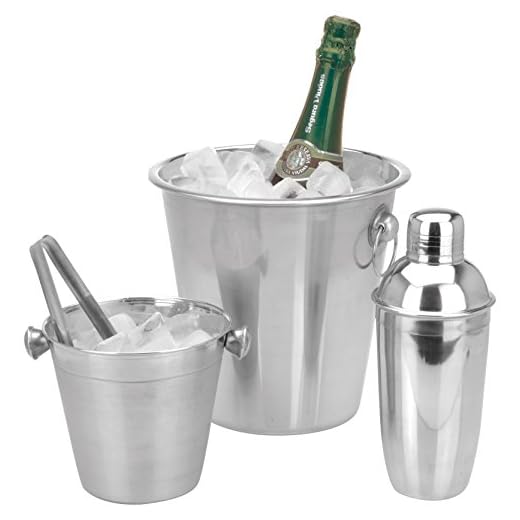 Genérico - Set de cubiteras y coctelera de Acero Inoxidable (4 Piezas)