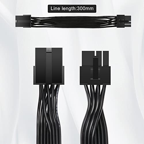 J&D 8 Pin PCI Express Power Extension Cable (2 Pack), Durable PCIe Power Extension Cable, 12 inch