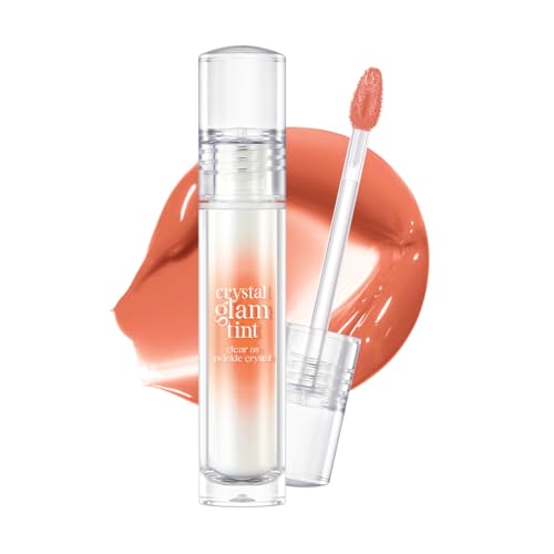 Image of CLIO Crystal Glam Tint, Glossy Lip Tint with Glass-Like Shine, Lightweight Buildable Lip Stain, Long-Lasting Color, Non-Sticky, Korean Lip Tint, Safe for Sensitive Lips (015 GROOMING PEACH OPAL)