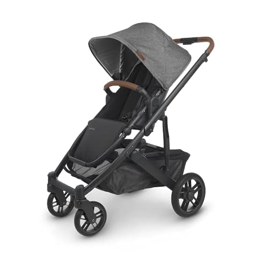 UPPAbaby Cruz V2 Stroller/Full-Featured Stroller with Travel System Capabilities/Toddler Seat, Bumper Bar, Bug Shield, Rain Shield Included/Greyson (Charcoal Mélange/Carbon Frame/Saddle Leather)