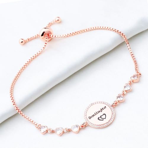 Image of FEELMEM Nana's Granddaughter Slider Bracelet Gift for from Nana Granddaughter Birthday Graduation Gift