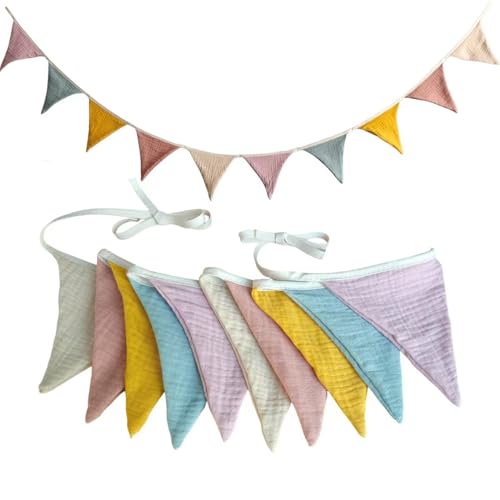 LEPZUR 1 Pieza Guirnalda de banderines para Habitación Infantil, 2,6 m, Banderines de tela, Bandera de Suspensión para Dormitorio, Decoración de Habitación infantil o Bebé