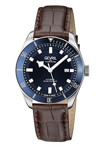 Gevril 49001-3 Men's Lenox Swiss Automatic Watch, Genuine Italian