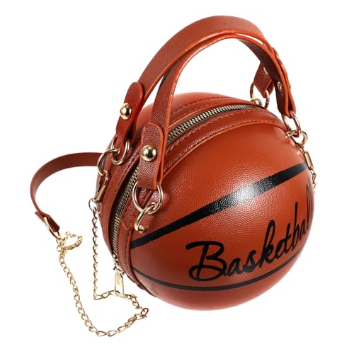 Borsa a tracolla da basket: progettata con una forma decorativa a forma di pallone da basket, piccola ed elegante, per contenere una sola palla