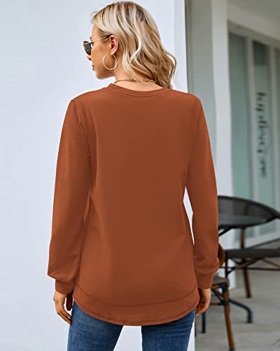 Image of MOLERANI Sweatshirts for Women Casual Long Sleeve Crewneck Shirt Tunic Tops | Pullovers, Soft Lightweight Warm Fabric, Loose Fit, Fall Winter Trendy Clothes, Daily Wear, Workout, Outdoor Outfits