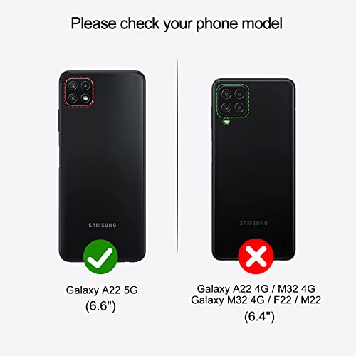Coque Galaxy A22 5G antichoc résout les risques de casse en cuir noir