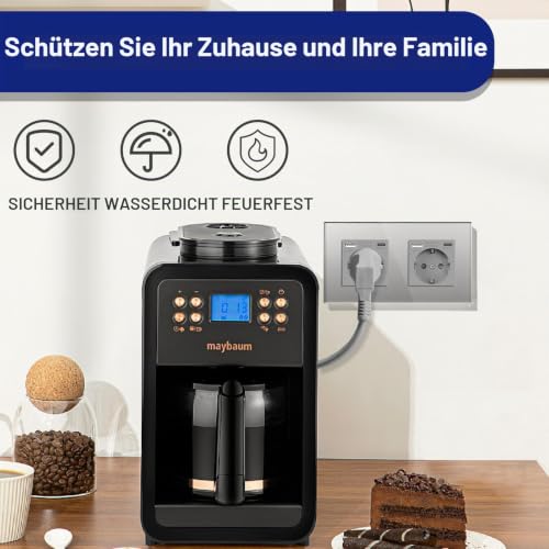BSEED Steckdose mit USB C aus Glas, Unterputz Wandsteckdose, 16Amp EU Standard Stekckdosen, Einfach Montage 2 Fach 157mm Grau 2 Pack – Ansicht 2