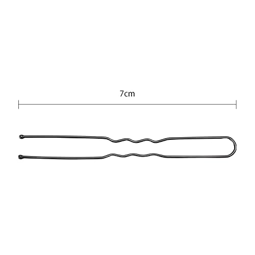 Miniatura 4 de Tbestmax 300 alfileres de pelo en forma de U, para ballet, red de pelo para mujer, 2.8 in, color negro