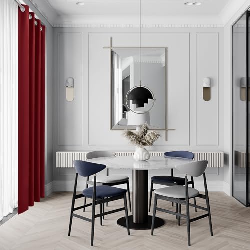 Image of DWCN Blackout Curtains Thermal Insulated Room Darkening Grommet Window Treatment Solid Block Light Curtain Drapes for Bedroom Living Room 38 x 54 Inch Length, 2 Thick Burgundy Panels