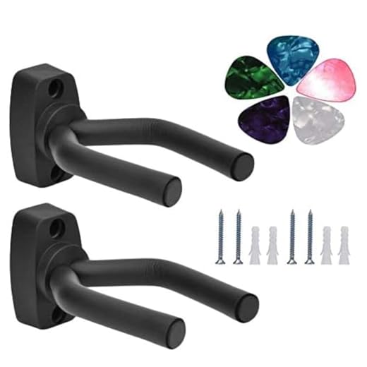 Soporte Oporte Pared Guitarra 2 Piezas Guitar Hanger Hakenhalter Wandhalterung Colgador Eléctrica Acustica Tamaño Ajustable Para Colgar Perchero(púa de guitarra 5 pack)