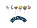 Trip to The Moon- Cupcake, Cake Toppers | 12 Pack | Outer Space Decorations | Birthday | Baby Shower | Rocket, Planet, Astronaut Theme | Outer Space Party Supply | Food Pick