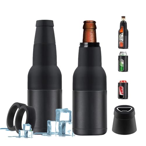 La Mejor Selección de Tiradores de cerveza al mejor precio. 43 JEMUON 2 Piezas Enfriador de Cerveza de Acero Inoxidable de Doble Pared con Destapador, Compatibilidad para Latas y Botellas de Cerveza de 12 Onzas, Aislada Al vacío Hasta 8 Horas...