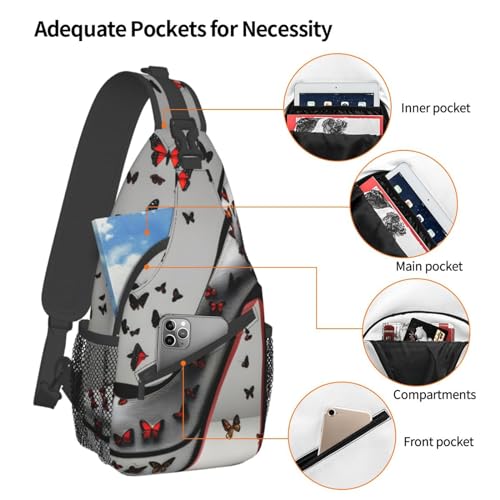 Mochila tipo Sling Butterfly High Heel para hiking miniatura 4