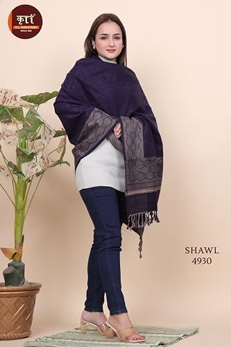 Image of KRITI Paisley Design Woollen Beige Color Shawl For Women