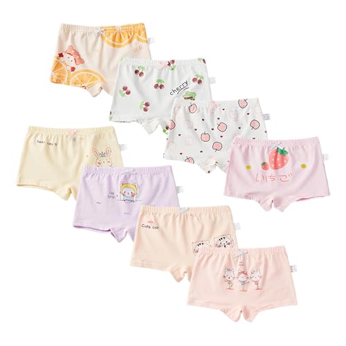Little Girls Underwear Soft Breathable Cotton Panties with 8 Packs Toddler Panties Boyshorts 2-10 Years